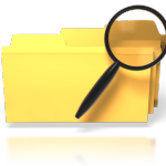 yellow folders w magnifying glass searching