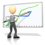 figure at whiteboard drawing graphs for technical writing manual