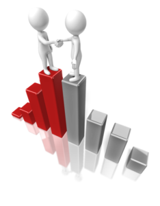 2 figures shaking hands