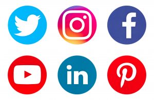 images of various social media icons. Content Creation is Key 