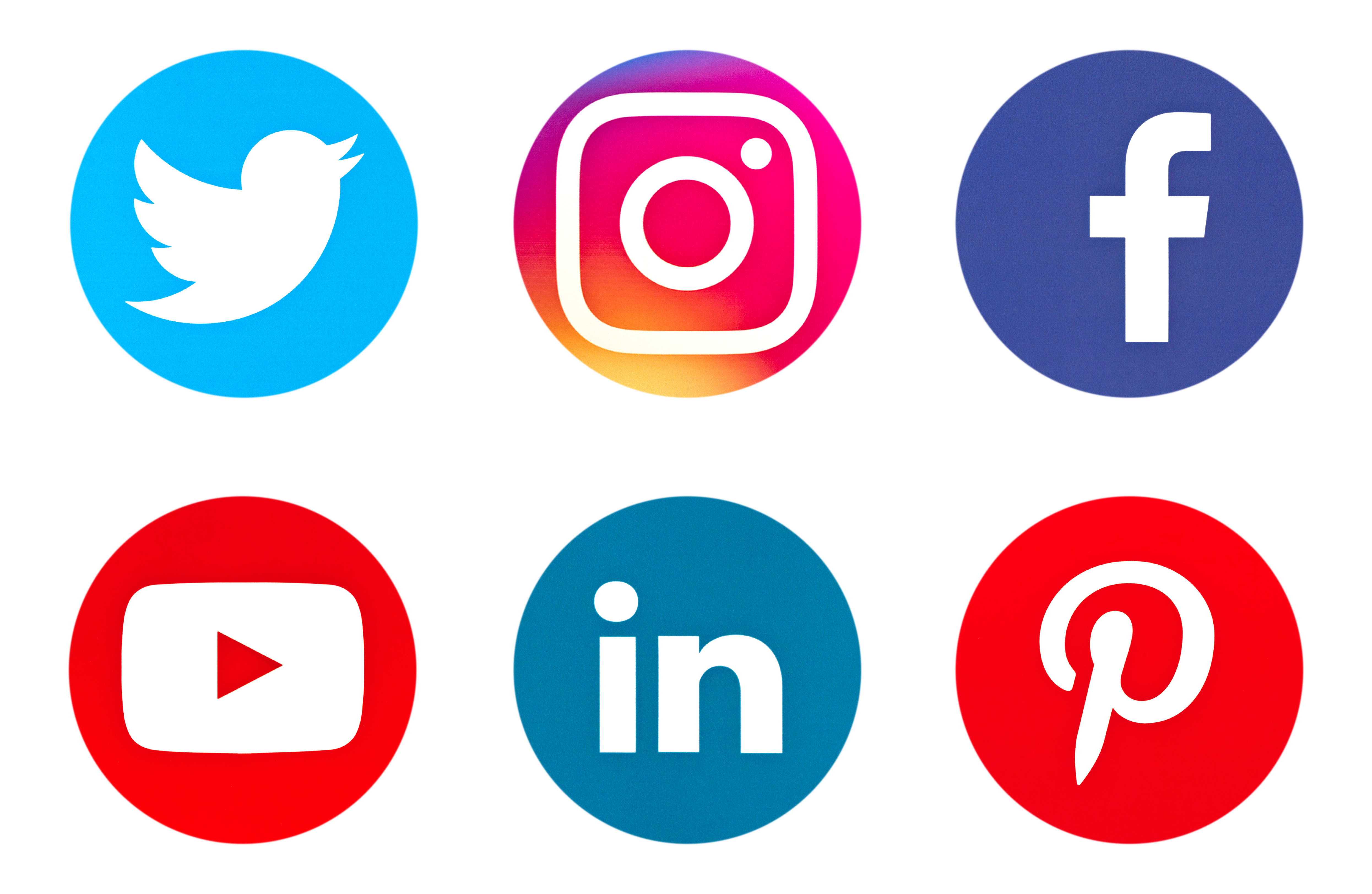 images of various social media icons. Content Creation is Key
