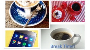 Infographics Break Time Red White and Blue Collection