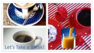 Infographics Break Time Red White and Blue Collection