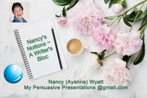 Logo for Nancy's Notions ~ A Writer's Bloc on Facebook Social Media Platform