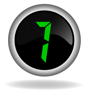 green #1 in Black button