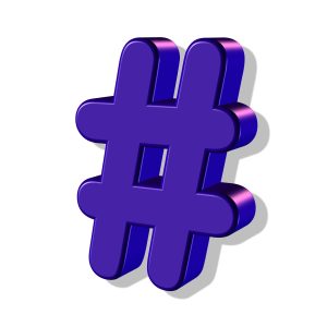 purple hashtag by Pete Linforth