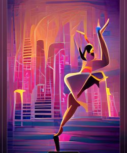 Abstract Dancer in the City - Wombo Dream Art - AI by Nancy Wyatt