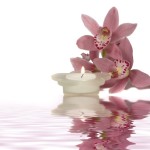 orchids and candle