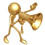 stick figure with megaphone - ClipArt