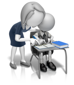 teacher helping a stuck student